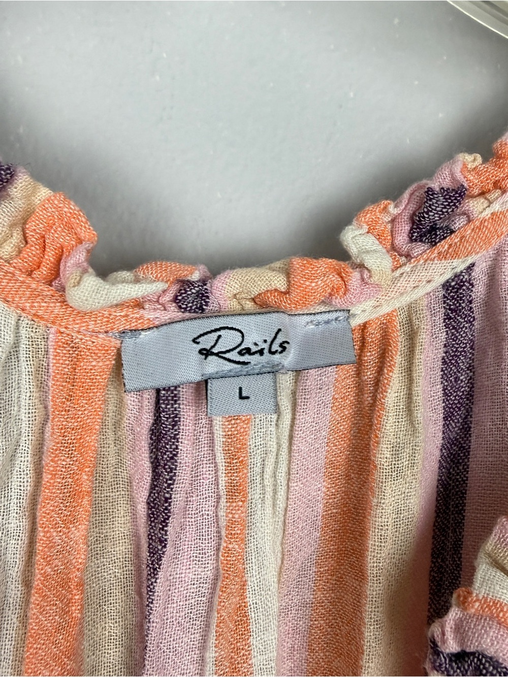 Evereve Rails LouLou Papaya Striped Sleeveless Tiered Dress - Picture 4 of 5